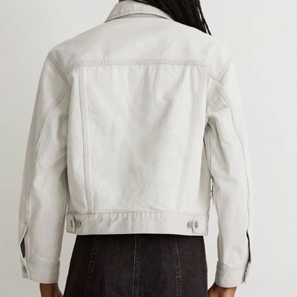 Madewell - NWT Women’s The Trucker crop jean jacket Glenrich wash denim size XS - Picture 2 of 9